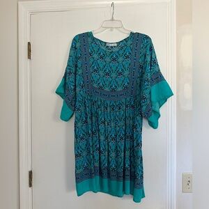 R. Vivimos Women’s size S teal/blue mini dress/tunic - almost new